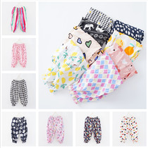 The second half-price girl boy summer cotton silk Harlan lantern anti-mosquito pants thin insect-proof trousers open file