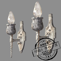Antique Candlestick European style retro torch c1930 retro silver wall wall lamp home decoration living room
