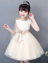 South Korean girl girls dress 2021 Summer CUHK Girl princess dress girl foreign air vest gown 12-year-old dress
