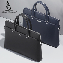 LUCKYKANGAROO LEATHER mens bag handbag MENS briefcase first layer cowhide business leather bag COMPUTER bag