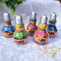 Recommended Dunhuang Sand Bottle Drawing Ming Sand Mountain Five Colors Sand DIY Creative Headlight Bulb Sand Bottle Travel Souvenir Gift