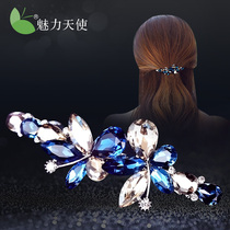 Clip headdress Korean version rhinestone spring clip hair accessories Simple flower hairpin horizontal clip top clip temperament ponytail hair accessories
