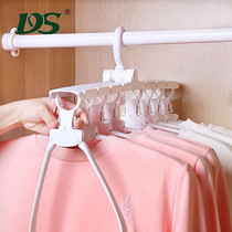 Multi-function hanger artifact Folding hanger Balcony hanger Household drying rack Shaking sound magic clothing support storage