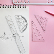 Student ruler suit drawing ruler four sets of versatile triangular childrens sleeve ruler study stationery supplies wholesale