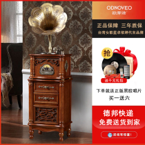 Otino gramophone Retro vinyl record player 305 European-style living room household record player Antique solid wood speaker