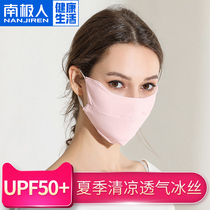 Antarctic sunscreen mask face and neck protection UV protection men and women summer thin ice silk dust breathable mouth mask