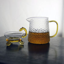 Heat-resistant glass hammer pattern cup thick male Cup glass tea leak set tea divider large uniform cup tea art accessories