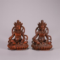 A pair of old boxwood God of Wealth H-5764