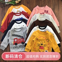 80-120 men and women baby one velvet child winter warm plus velvet pullover top small size with shoulder buckle