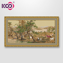 ks cross stitch shop 2 meters 5 classic painting Lang Shining famous painting hundred Jun figure panoramic 2021 new cotton thread