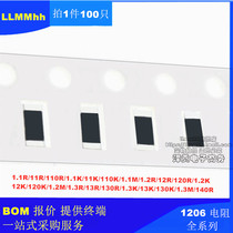  1206 SMD Resistor 1% 1 1K 11R 110 Ohms 1 2 12 Ohms 120E 1 3M 13Ω 130K