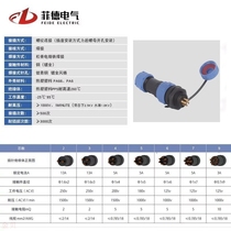 SP16H aviation waterproof and dustproof connector 9 core male and female rear nut type IP68 plug socket stock