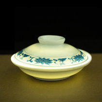 1 Yuan MISSING DEPARTMENT 90s Use of porcelain Hongjiang ball clay glaze under blue color Tangle Branches Lotus Flower Shallow Cover Bowl Cutlery collection