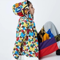 (Domestic Spot) Snow national sauce bape Olé Letters Monkey Milo Full Print Even Cap Coat