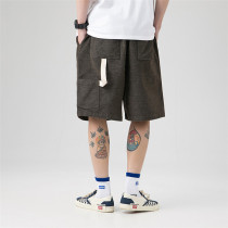  Mr Tang original summer mens shorts American casual loose solid color basic retro tooling five-point pants