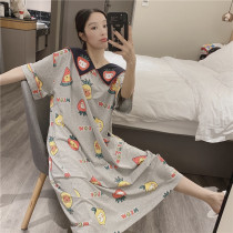 Day Series Short Sleeve Sleeping Dress Woman Spring Summer Thin style pure cotton sweet and small capsized pyjamas big code fat mm200 catty