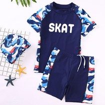 Childrens swimsuit boy split small middle and big boy baby boy sunscreen swimming trunks equipment set student swimming equipment