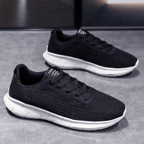 Sneakers mens 2022 new summer breathable thin net face shoes flying black running jobs old Beijing cloth shoes