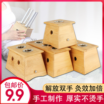 Moxibustion box Wooden household bamboo wooden box Wooden wormwood wormwood box Wormwood burning general body abdominal cold