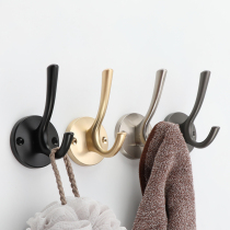  Black clothes hook European-style single hook wall bathroom door rear clothes hook American entry wardrobe shoe cabinet black small clothes hook