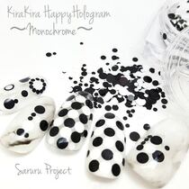 Round holographic mixed fashion wave points in white x black