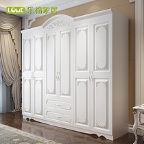  Wardrobe Simple modern economical assembly special price plate bedroom European-style four five and six-door cabinet Household large wardrobe
