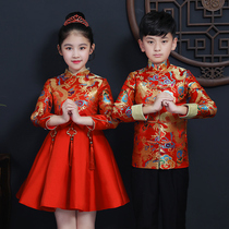 Childrens Tang suits boys and girls primary school performance clothes Chinese style traditional costumes National School uniforms