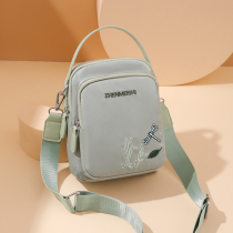 Embroidery bag new 2022 tide square mobile phone package with Oxford single shoulder slope - bag nylon