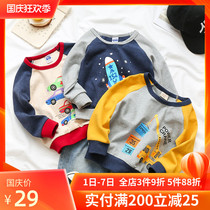 Children cartoon sweater T-shirt spring and autumn 2021 New Baby grinding long sleeve jacket pullover bodice tide