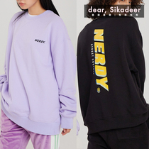 South Korea direct mail NERDY behind the letter pullover round neck female autumn and winter without Velvet