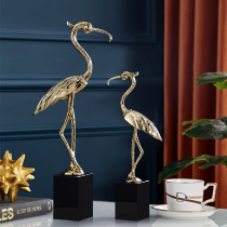 Tantop Crane Living Room Tabletop Pendulum with light extravagant minimalist Fairy Crane Ornament Genguan Cabinet Nordic-Like Room TV Cabinet Decoration