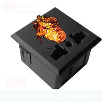 SS-801 Power outlet 3-pin 3-plug square black card socket Embedded socket 13A250V L 1