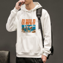 Mens casual hooded clothes Korean fashion fashion Mens autumn clothes loose autumn and winter New long sleeve jacket