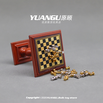 Export ornaments mini-simulation chess model with magnets can be absorbed with base dollhouse miniature accessories