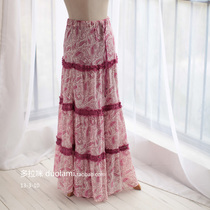 Special offer Mori womens double-layer fine cotton long skirt half skirt can be used as tube top skirt