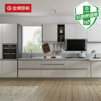 Gold medal kitchen cabinet kitchen overall cabinet custom quartz stone countertop decoration modern antibacterial small household custom