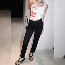 Xunshi Milk Seven Brother New Fashion Joker Temperament Age Black High Waist Slim Joker God Pants Straight Pipe