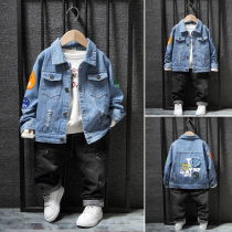 Boys denim jacket spring and autumn 2020 new childrens foreign style jacket 2019 baby Korean version of the tide clothing spring