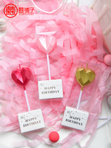 Birthday Cake Candle Smoke-free Loving Heart Shape Suitors White Party Creative Romantic Anniversaries Decoration Dress