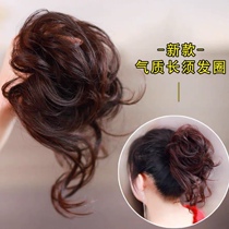 Lazy temperament long beard Hairband ball head wig female fluffy natural floral headdress cheongsam