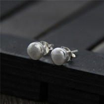 Yinqi silver jewelry Thailand handmade s925 sterling silver round plain silver earrings girl temperament earrings