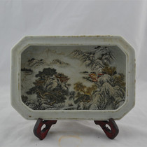 Jingdezhen antique ceramic old snow rockery basin Narcissus Basin rectangular porcelain bonsai flower pot antique antiques