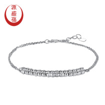 Yuanshengfu new PT950 boutique double-row transfer beads fashion platinum bracelet womens platinum hand jewelry women