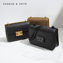 (Gift box gift)CHARLES & KEITH female CK2-80701088-4 woven chain messenger small square bag