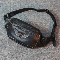 Tide brand chest bag men Korean version of tide 2020 skull rivet mens running bag large capacity leisure shoulder satchel back backpack