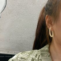Summer brief Semicircle Resin Earrings Amber 925 silver Needle retro commute Extremely Brief Air-cooled Light Wind C Circle Ear Accessories