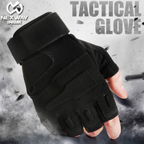 Outdoor special forces tactical training riding gloves Half-finger male Black Hawk non-slip anti-cut fighting army fan full-finger gloves