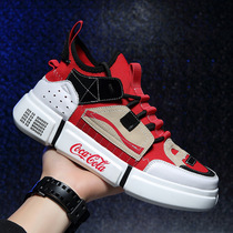 ins Super fire mens shoes thick bottom increased national tide old father shoes summer breathable running shoes mens trend mesh shoes