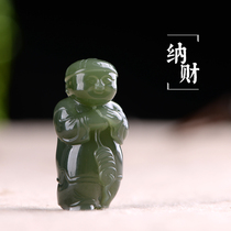 Yurun Yupin Hetian jade pendant Russian Jasper Jade good boy pendant natural Jade Boy small handle