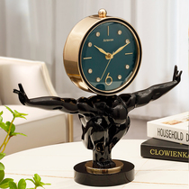 Modern Creative Fashion Seat Bell Nordic Light Extravagant Home Living Room Table Clock Desktop Pendulum Clock Contemers Sit Clock